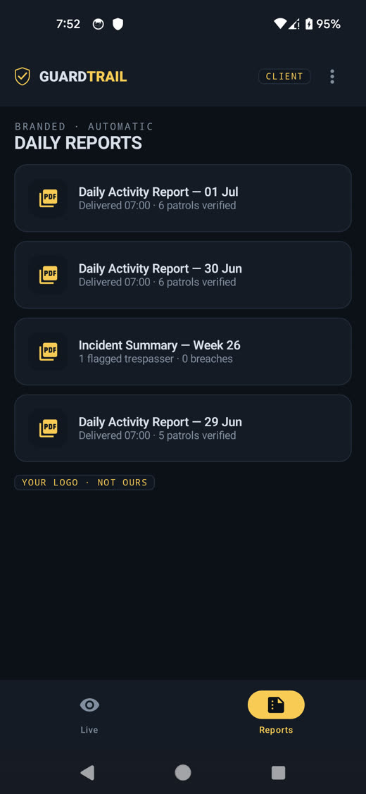 Client branded daily reports
